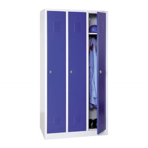 Vestiaire industrie propre monobloc - 1 colonne - H180 x L90 x P50 cm - gris/bleu