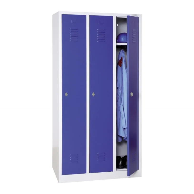 Vestiaire industrie propre monobloc – 1 colonne – H180 x L90 x P50 cm – gris/bleu